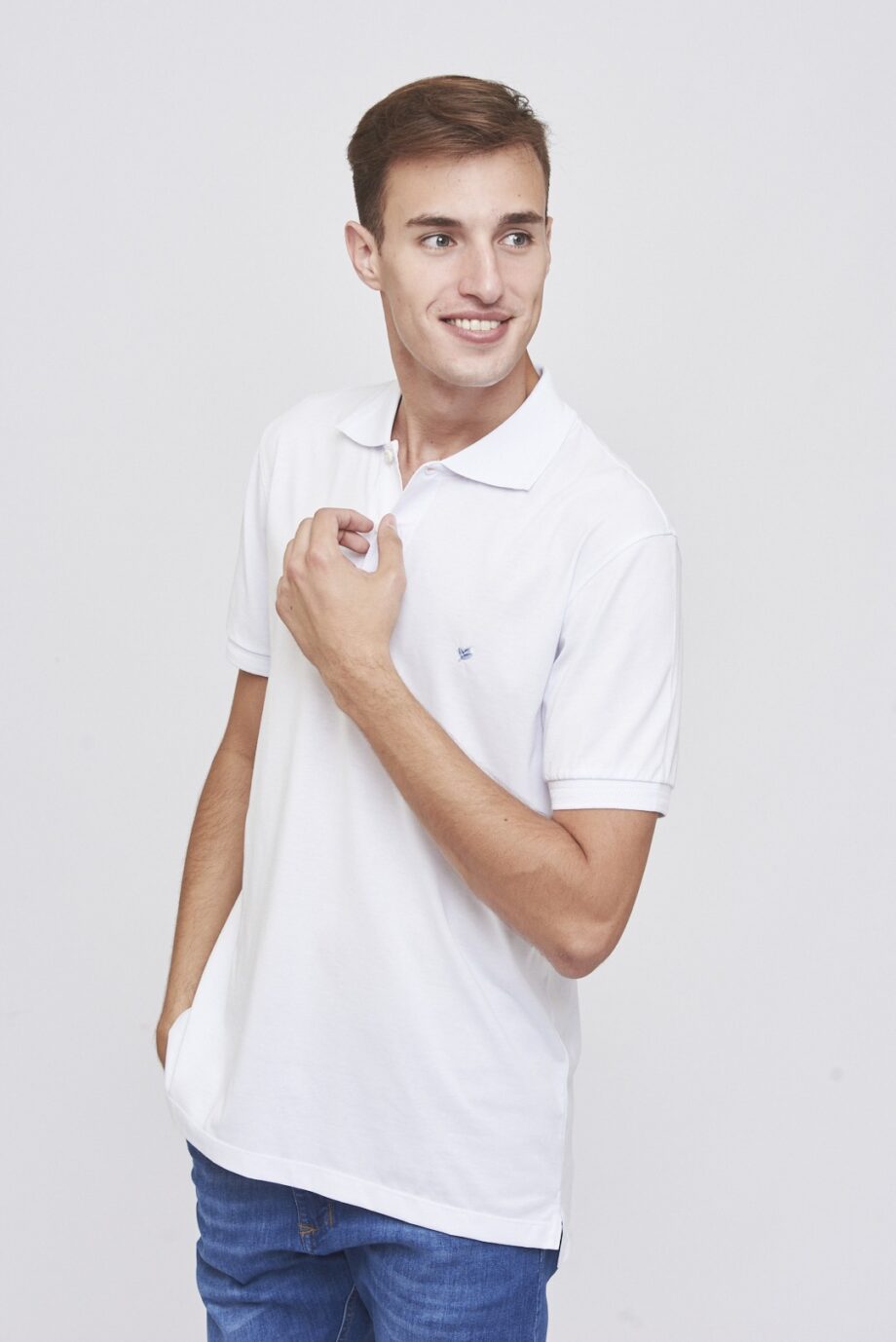Polo con cuello espigado de jersey peruano