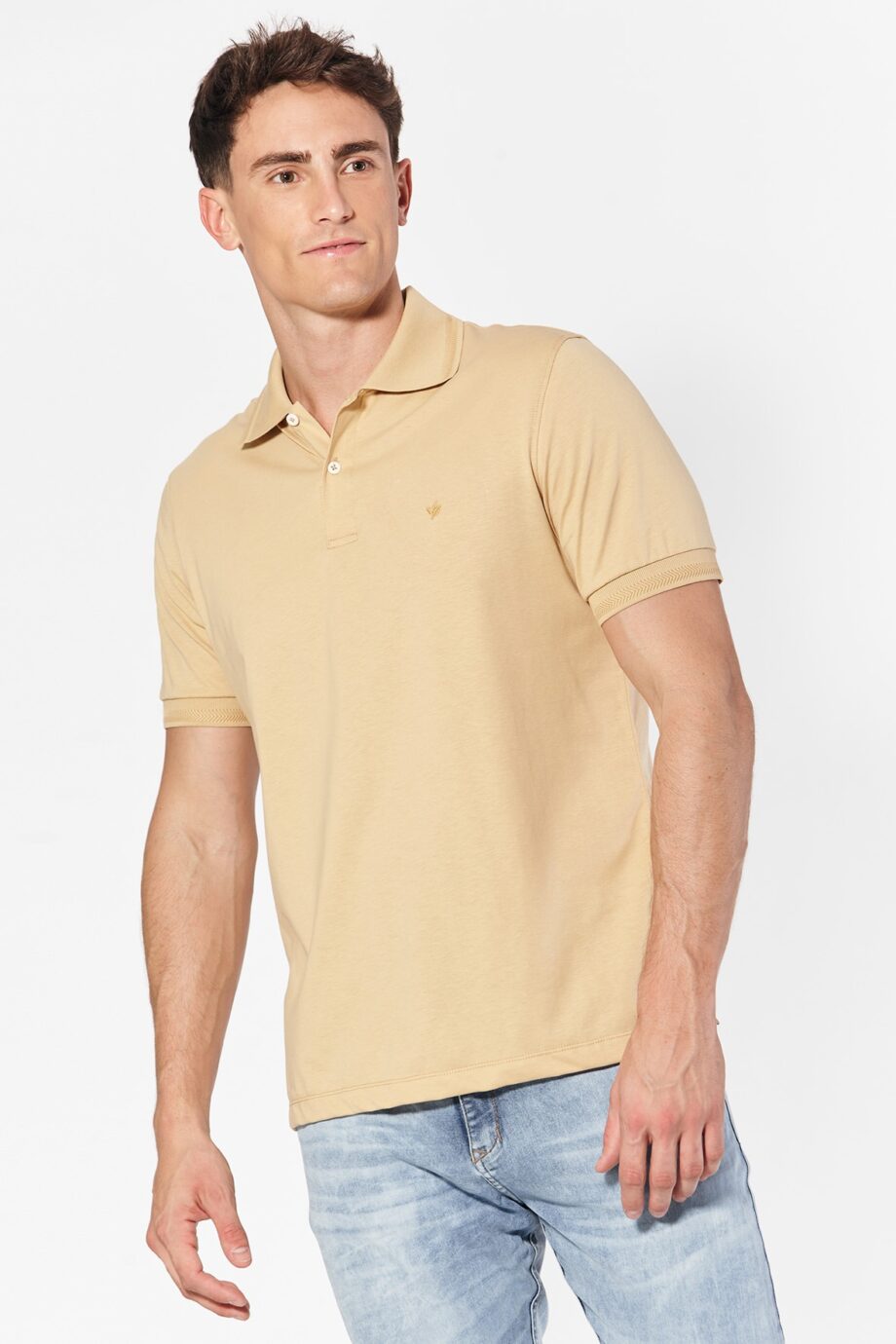 Polo con cuello espigado de jersey peruano