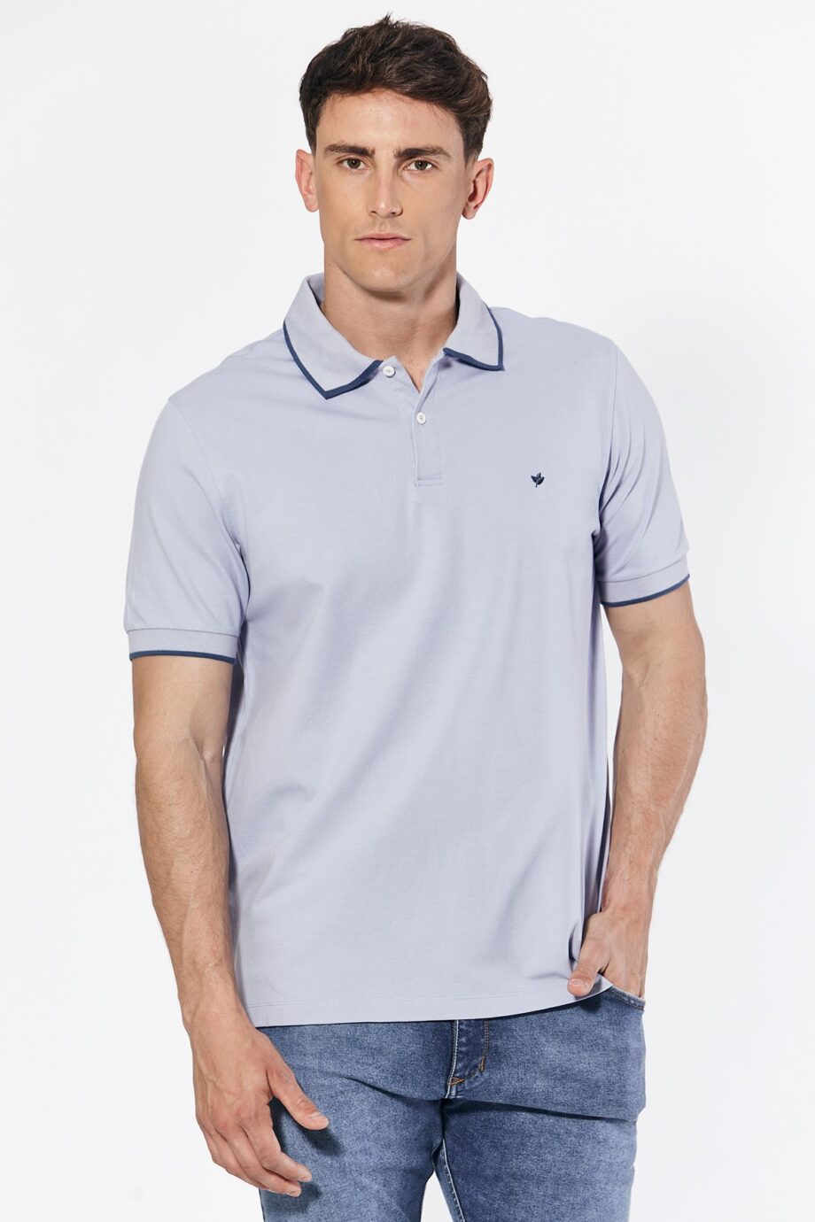 Polo con vivo de piqué