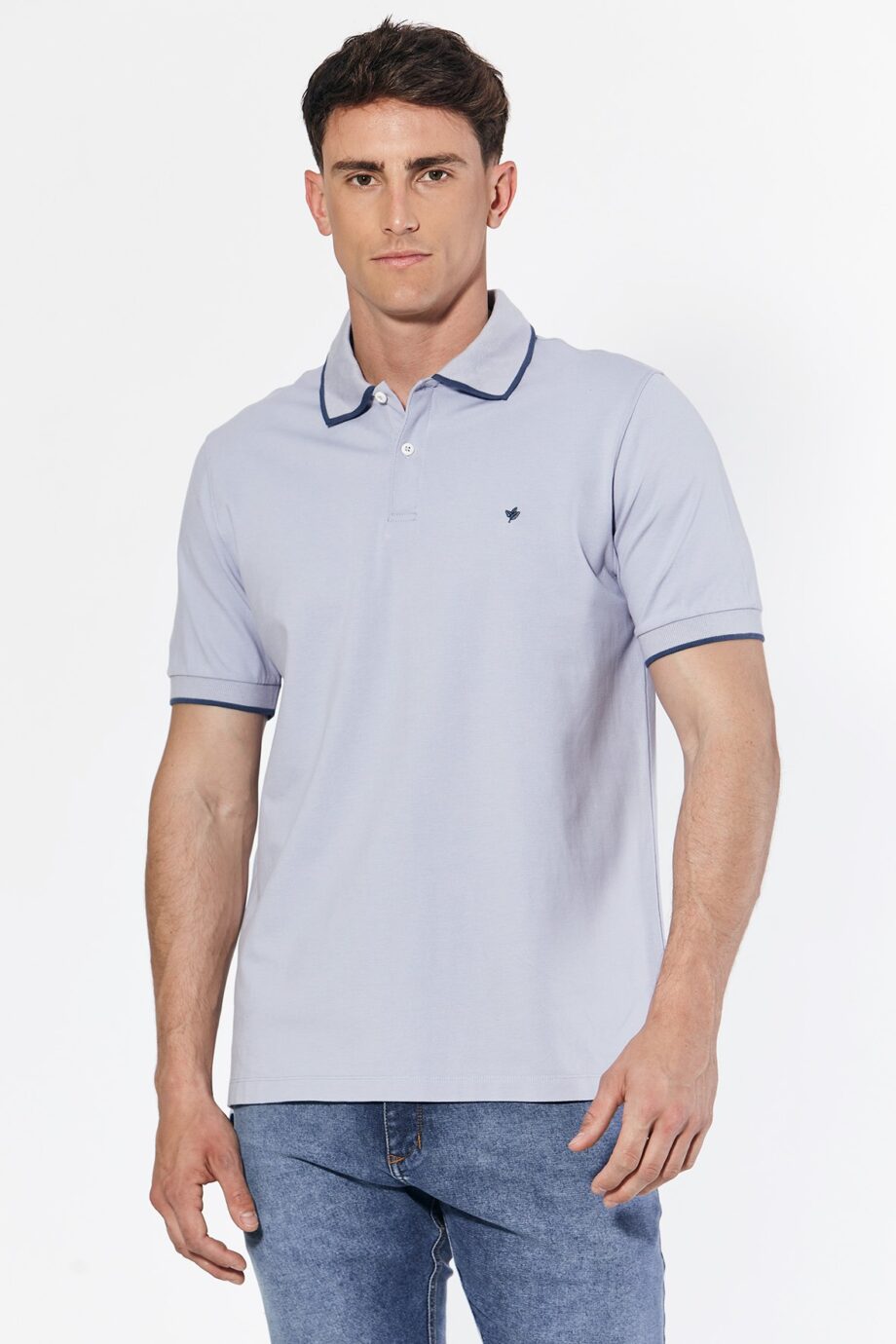 Polo con vivo de piqué