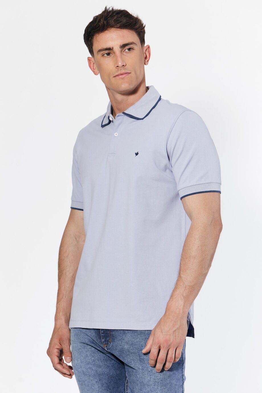Polo con vivo de piqué