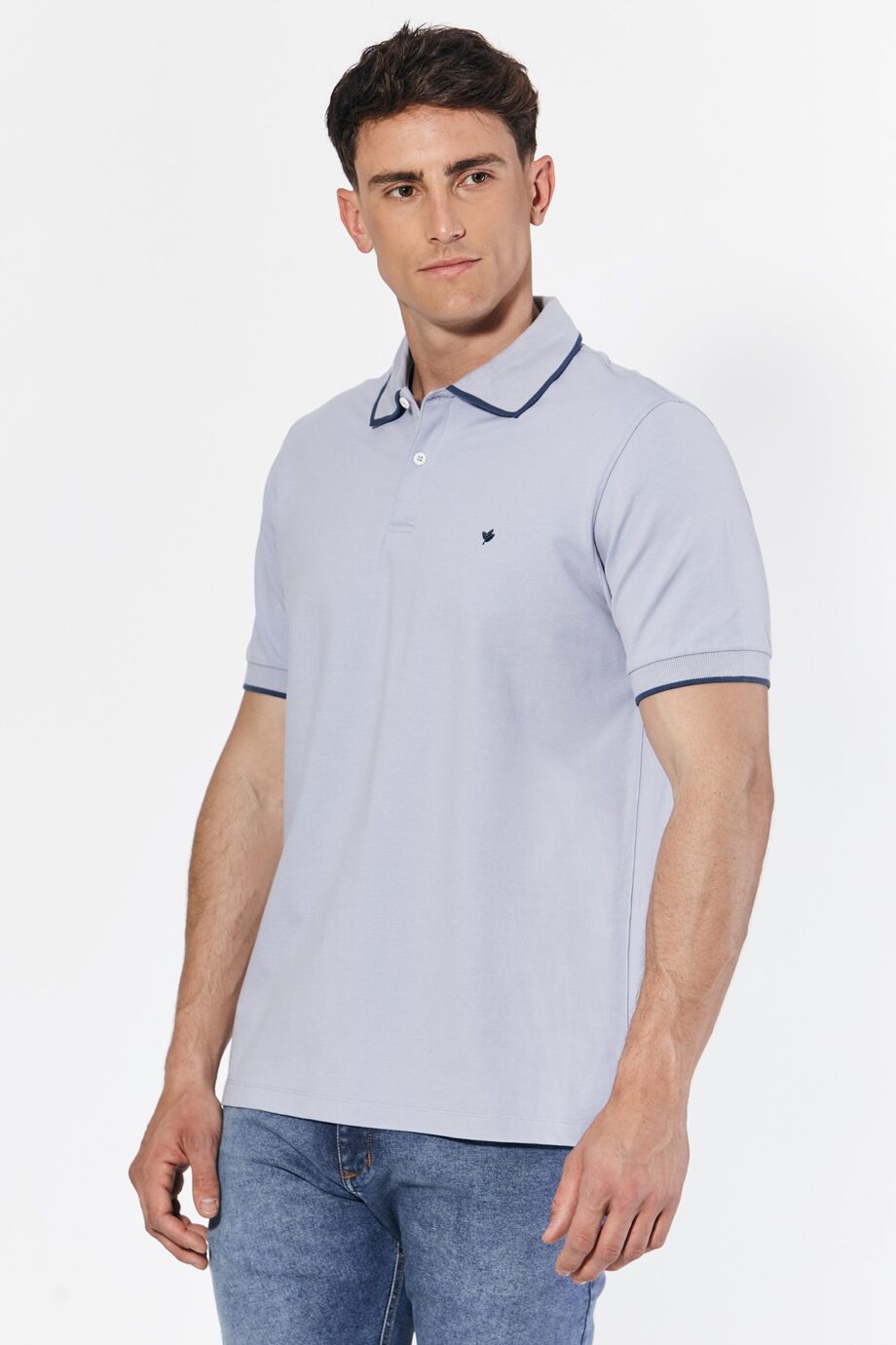 Polo con vivo de piqué