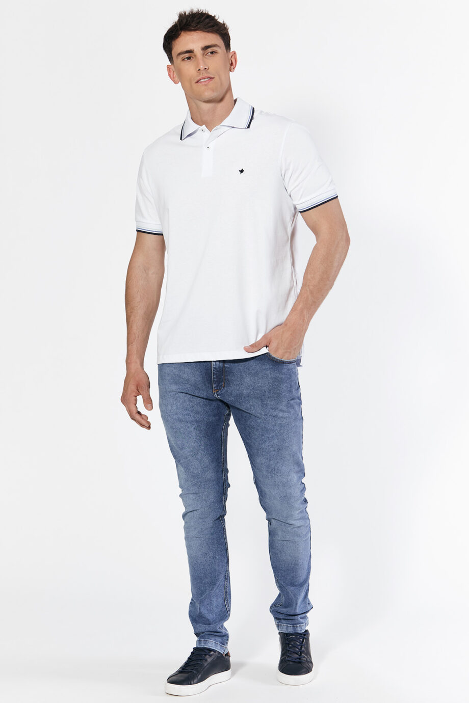 Polo 3 vivos de jersey peruano