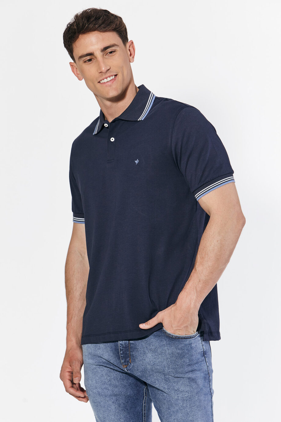 Polo 3 vivos de jersey peruano