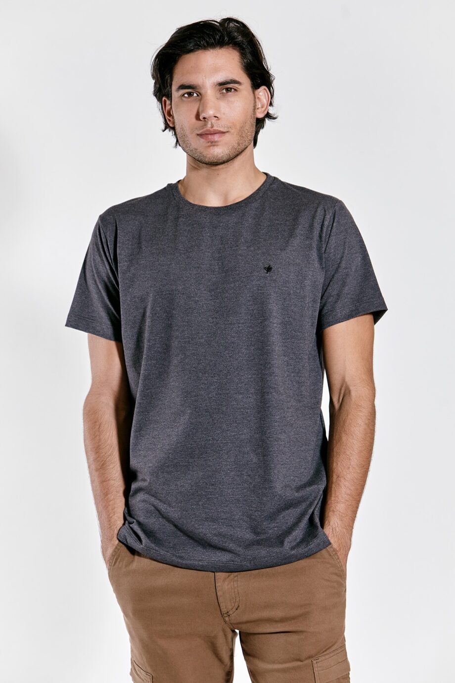 Remera escote O de jersey