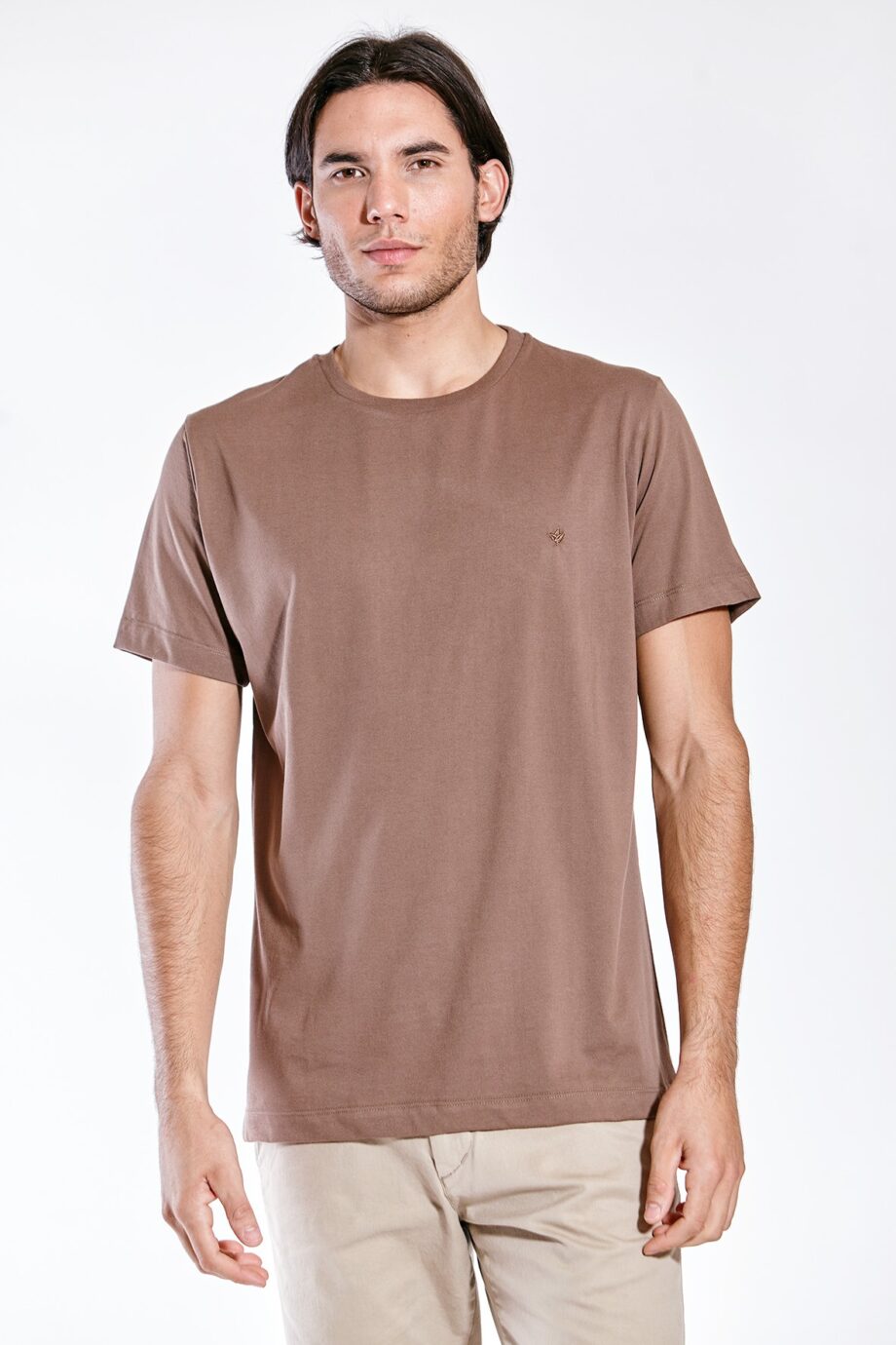 Remera escote O de jersey