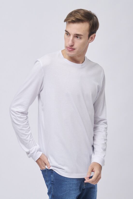 Remera mangas largas escote O de jersey