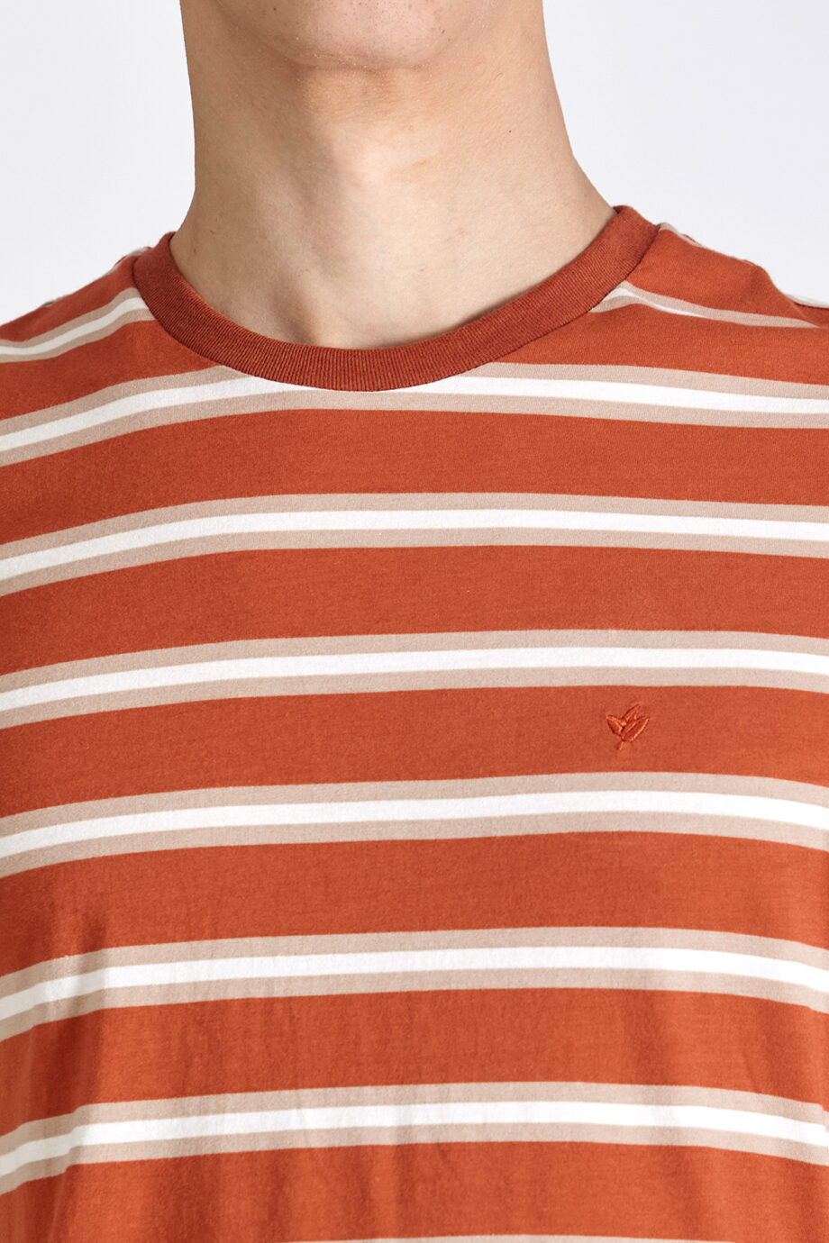 Remera escote O a rayas de jersey