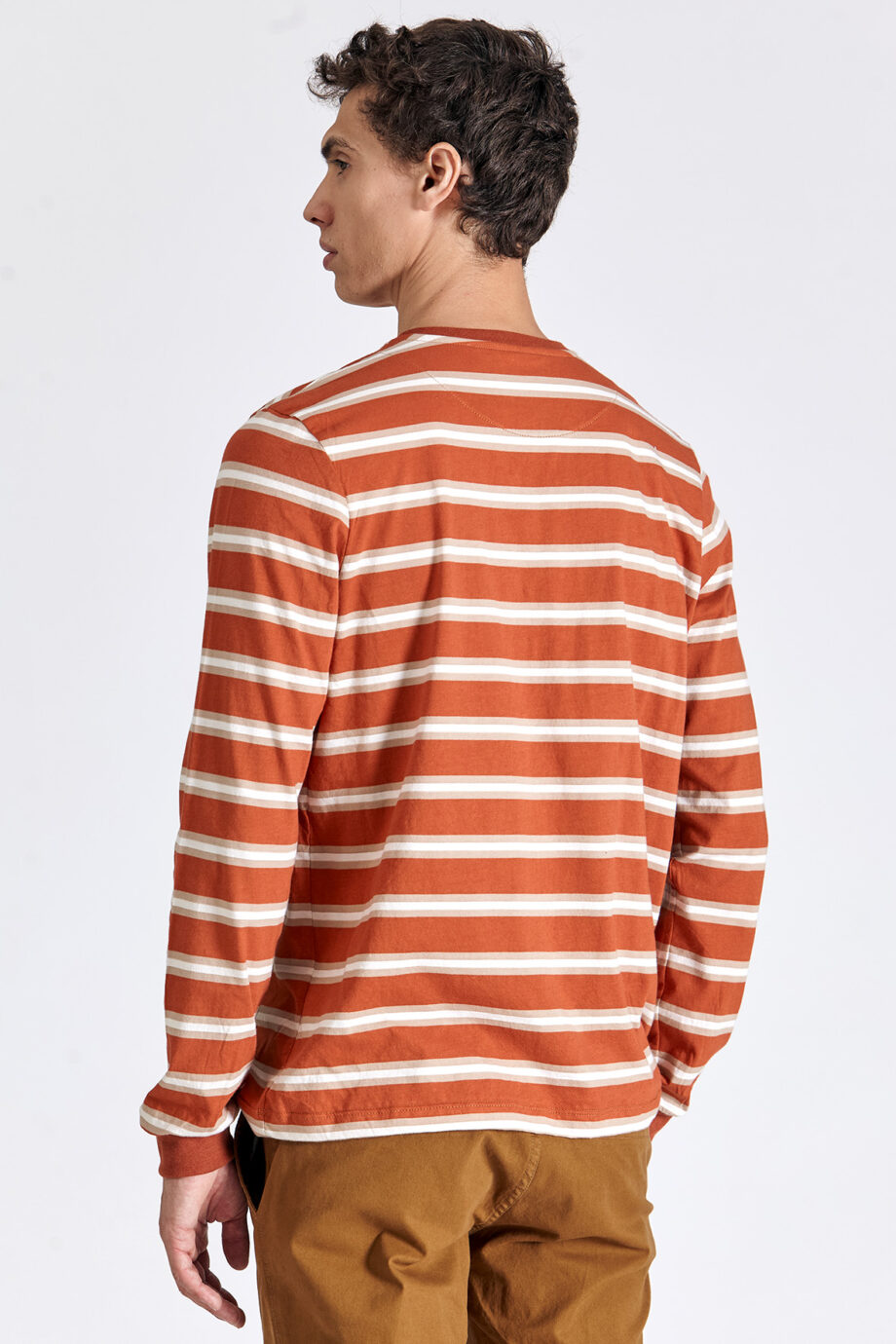 Remera escote O a rayas de jersey